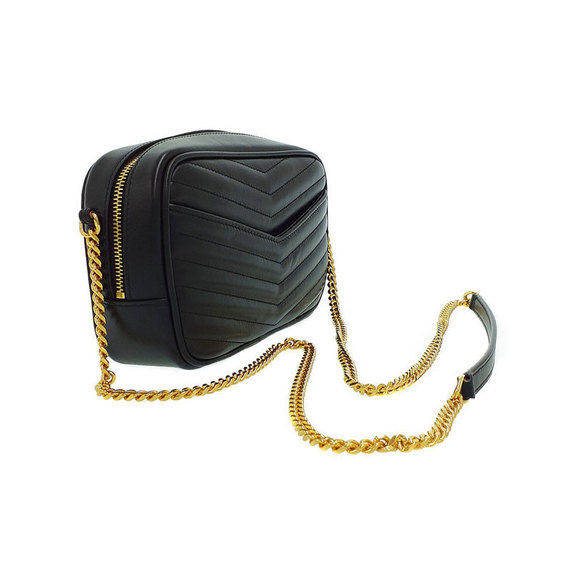 Saint Laurent Mini Shoulder Lou Bag Paris Black - Picture 1 of 9